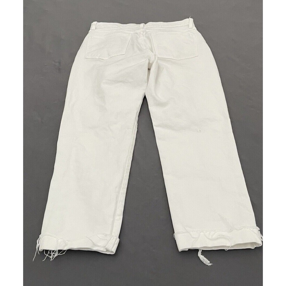 GAP Girlfriend Womens Size 6 Short Mid Rise White Raw Hem Jeans - Picture 8 of 14